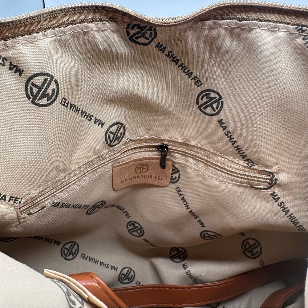 Generic Paris Canvas Tote Bag, Canvas & Faux Leather, Approx. 12 x 15 x 4 in - Picture 6 of 10